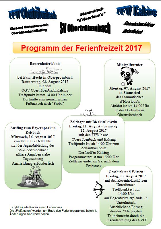 Ferienfreizeit 2017